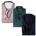 Office Essentials: 3-Pack Premium Cotton Formal Shirts – Tailored Fit, Full Sleeves & Pockets (FS-39 )